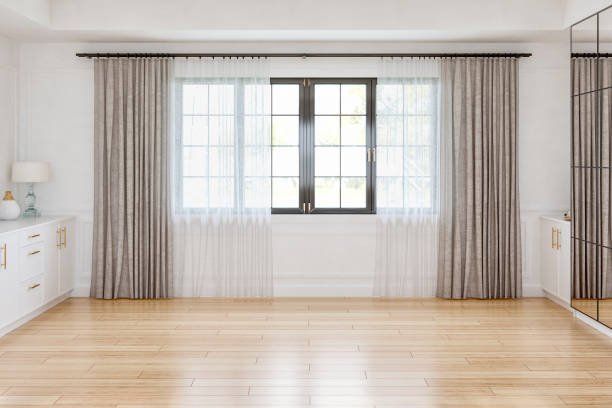 Windows with Floor Length Curtains