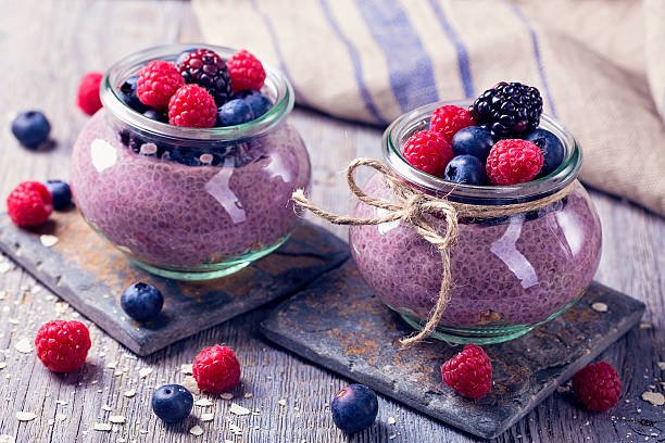 No Cook Berry Chia Pudding