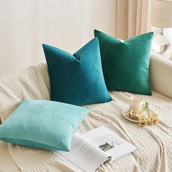 A Set of Rich Velvet Pillow Covers