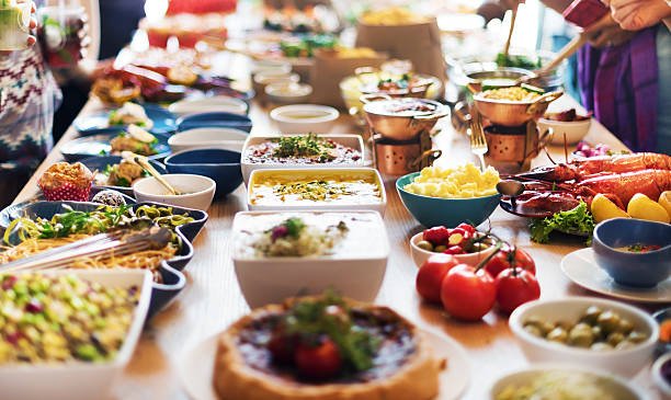 catering eating companionship buffet festive concept