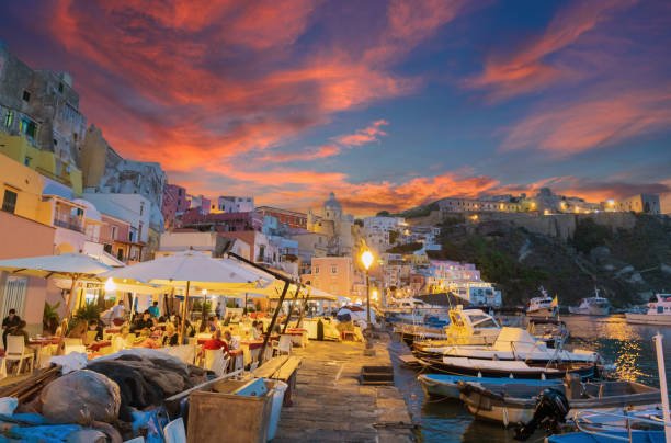Scenic view of Santorini, Greece, with whitewashed buildings on the hill, typical of Mediterranean Islands to Visit in September